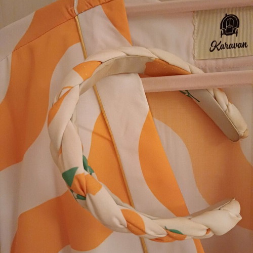 Karavan maxi dress airy with matching headband like new
