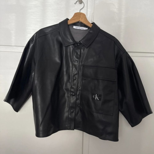 Calvin Klein jacket new, black, short sleeve with suede lining
