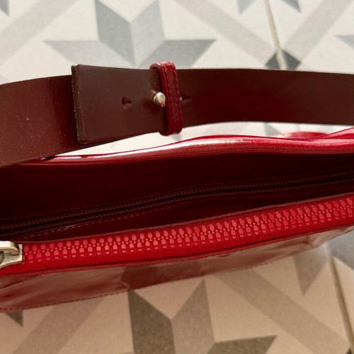 Mazzini shoulder bag used, red patent leather