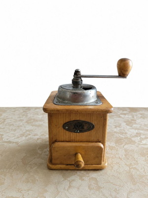 Zassenhaus vintage coffee grinder used, beech wood and nickel steel