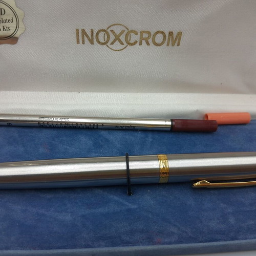 Inoxcrom pen with original box, gold electroplated details