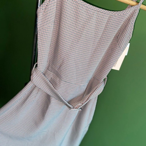 Missguided mini dress with belt, size XXS, black and brown checked