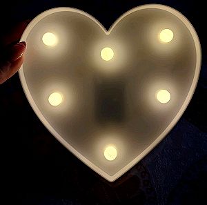 Επιτοίχιο/επιτραπέζιο διακοσμητικό καρδιά με φως