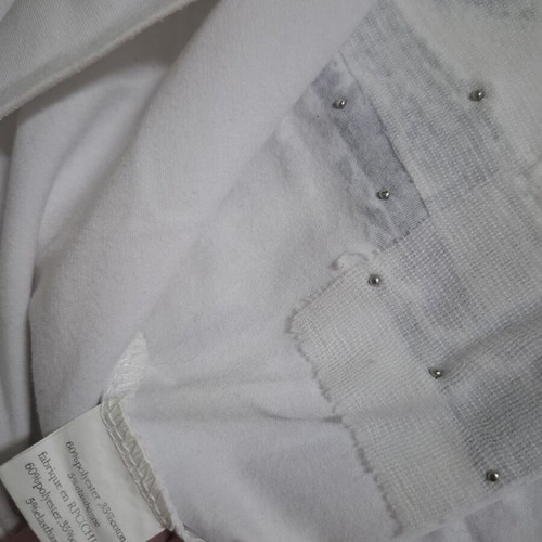 My Pink tee white t-shirt with studs size L like new