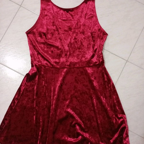 Mini velvet dress H&M like new, red wine plus size