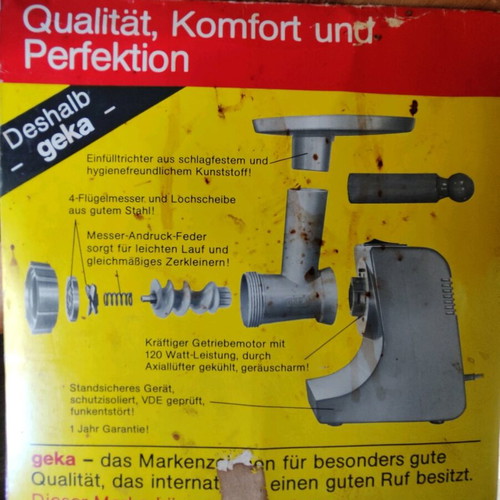 Geka electric meat grinder 2750W like new