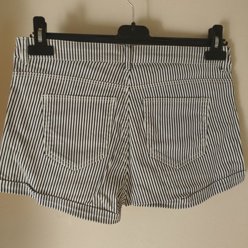 Bershka striped shorts like new, size S, black and white
