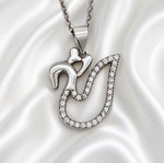 Handmade necklace with 925 silver and zircon pendant
