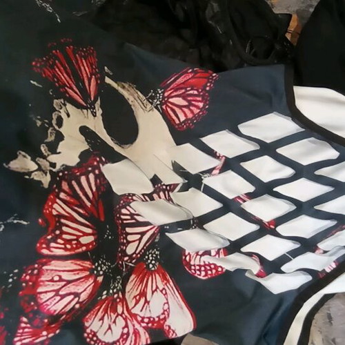 Elastic top like new, medium and large, black and red