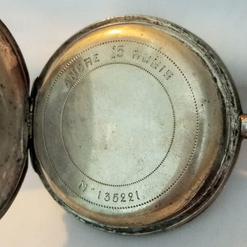 Silver case 800 for pocket watch like new, vintage, 39.3gr, 5cm diameter