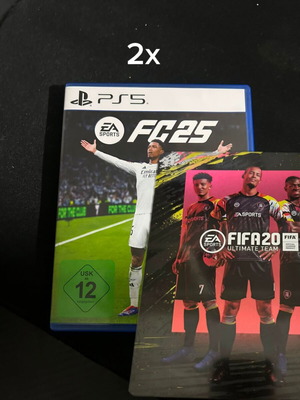 PS5 FC25 and PS4 FIFA 20 metal case games like new