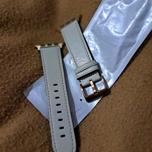 Cream leather watch strap for Apple Watch 42 44 45 46 49mm new
