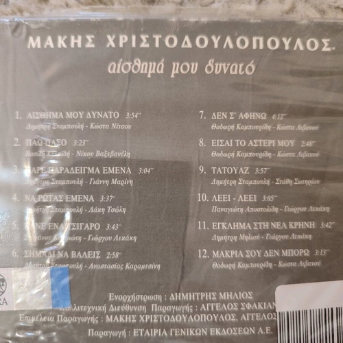 Makis Christodoulopoulos CD Aisthima Mou Dynato new