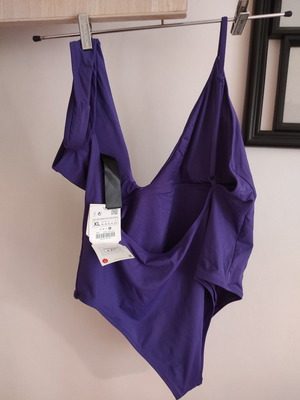 Μαγιό με ραντάκι καινούργιο, μωβ, Zara, μέγεθος XL