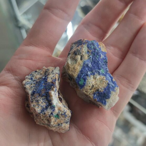 Azurites from Lavrion new, set of 2 pieces