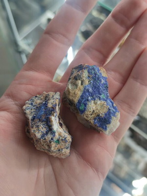 Azurites from Lavrion new, set of 2 pieces