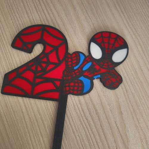 Spiderman cake decoration with number 2 new