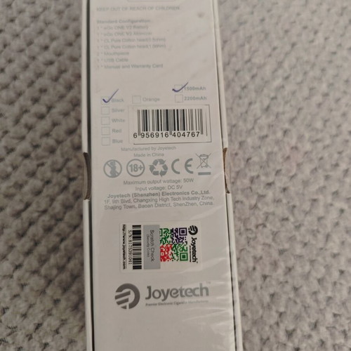 Joyetech eGo One V2 electronic cigarette new, 1500mAh black