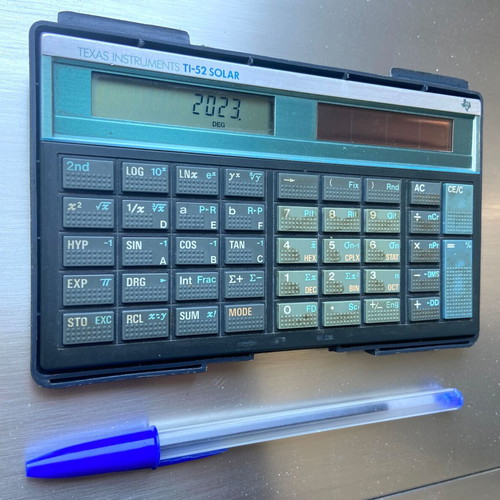 Texas Instruments TI-52 Solar Scientific Calculator used, vintage, made in Japan