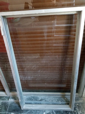 Aluminum window silver used, 1.10m height 0.70m width