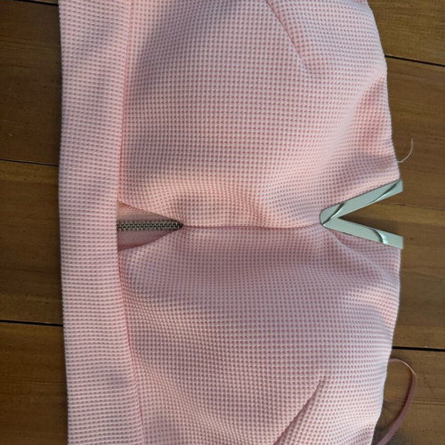 Pink bustier with gold detail and zipper, size small