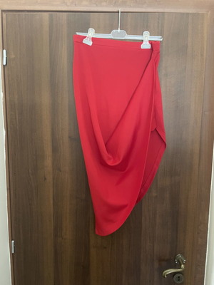 Red midi skirt with asymmetric design by TATU like new