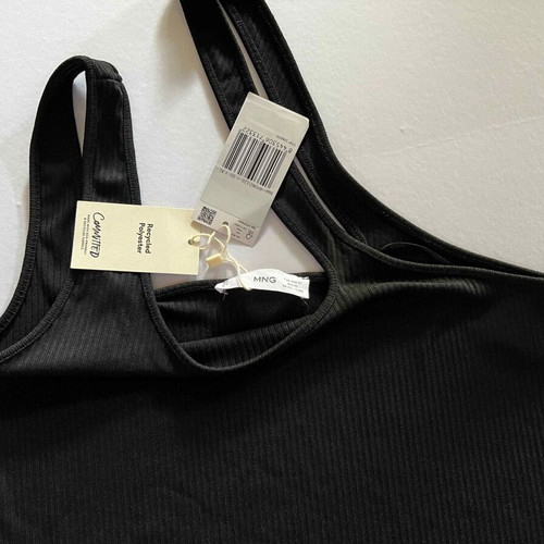 Mango black top with asymmetric straps new, size XL