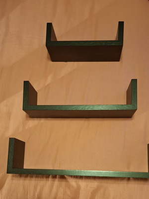 Decorative wall shelves set of 6, dark wenge color
