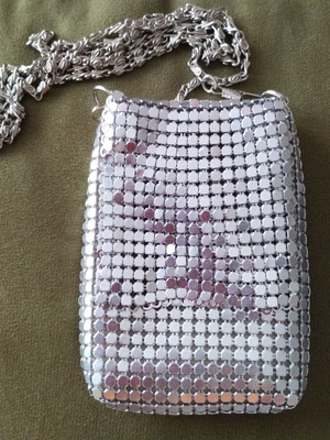 Shoulder bag new, very small, silver, Vinyl Art Clothing