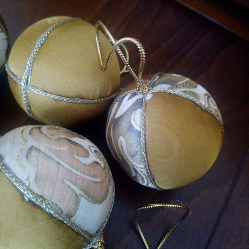 Set of 10 handmade Christmas balls in baroque design like new