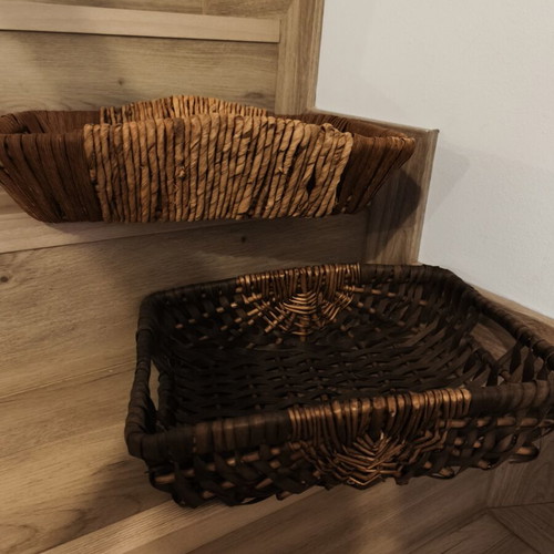 Wicker baskets used, set of 2 with minor damages