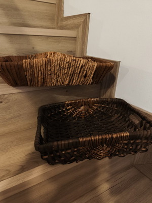 Wicker baskets used, set of 2 with minor damages