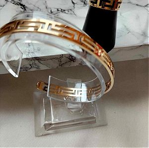 Σετ βραχιόλι δαχτυλίδι με αρχαιοελληνικό μαίανδρο /Adjustable Bangle & Ring Chic Greek Style Set