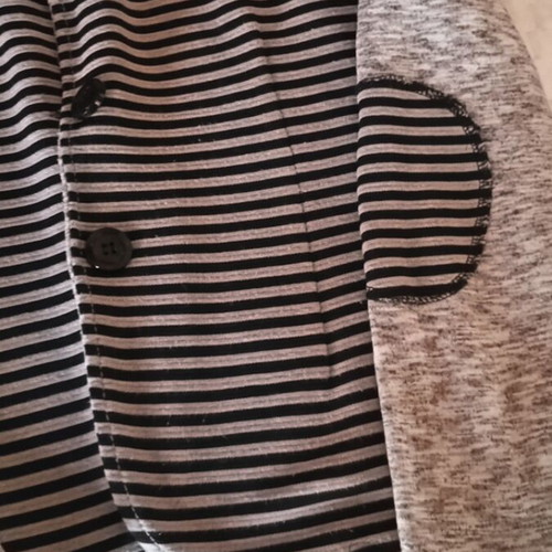 Striped cardigan new, size M, black and gray