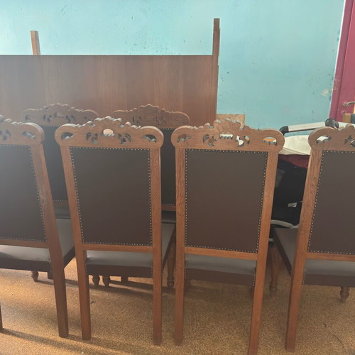 Handcrafted woodcarved dining set by Arapogiannis