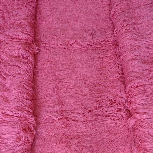 Flokati rug fuchsia, handmade, long pile