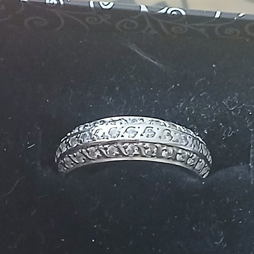 White gold 585 ring with zirconia, 17 mm, 3.5 grams