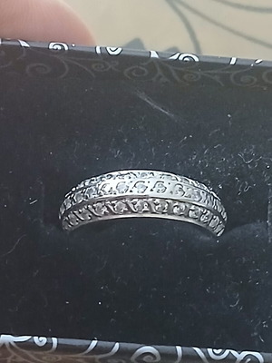 White gold 585 ring with zirconia, 17 mm, 3.5 grams