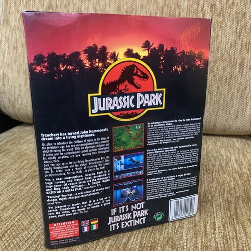 Jurassic Park PC IBM game used, collectible big box edition