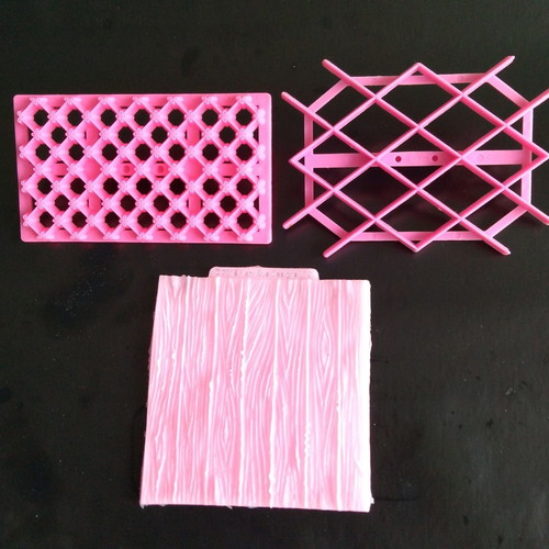 Stamp mold for fondant new, wood, quilted and lattice patterns