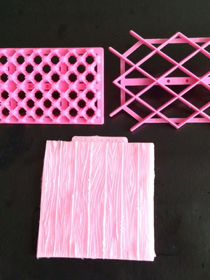 Stamp mold for fondant new, wood, quilted and lattice patterns