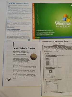 Microsoft Windows XP and Intel Pentium 4 brochures like new