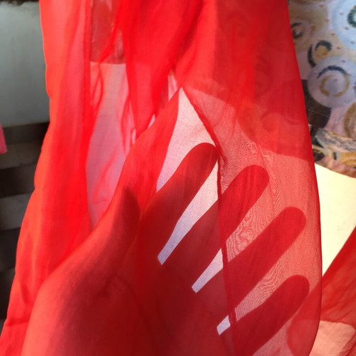 Giorgio Passigatti 100% Silk Big Red Scarf Like New
