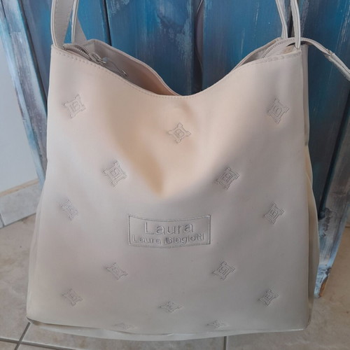 Laura Biagiotti Shoulder Bag like new, waterproof PVC beige