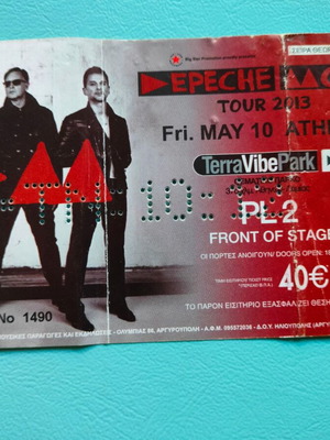 Εισιτήριο Depeche Mode 10/5/2013 μεταχειρισμένο