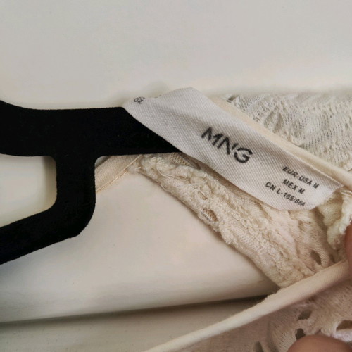 Mango (MNG) Crochet top with open back like new, size M