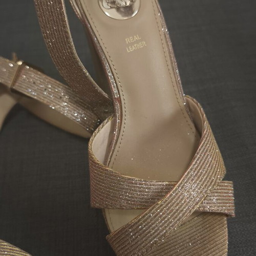 Exe rose gold shimmery heels like new, 13cm heel, size 38