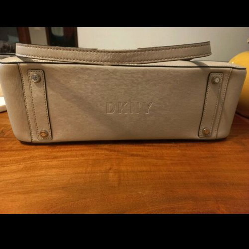 DKNY shoulder bag used, gray saffiano leather