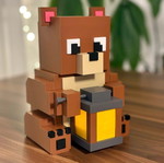 Minecraft-style bear lamp with warm light