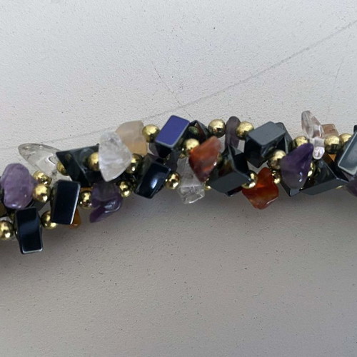 Jewelry set with natural semi-precious stones new